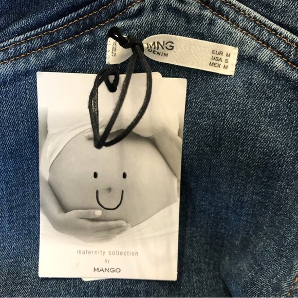 MNG by Mango Medium Blue Pocket Maternity Skinny Overalls Size Small NWT - Picture 10 of 12